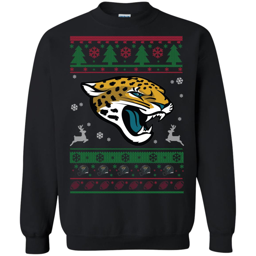 Jacksonville Jaguars Logo Football Teams Ugly Christmas Sweater Unisex Crewneck Pullover Sweatshirt