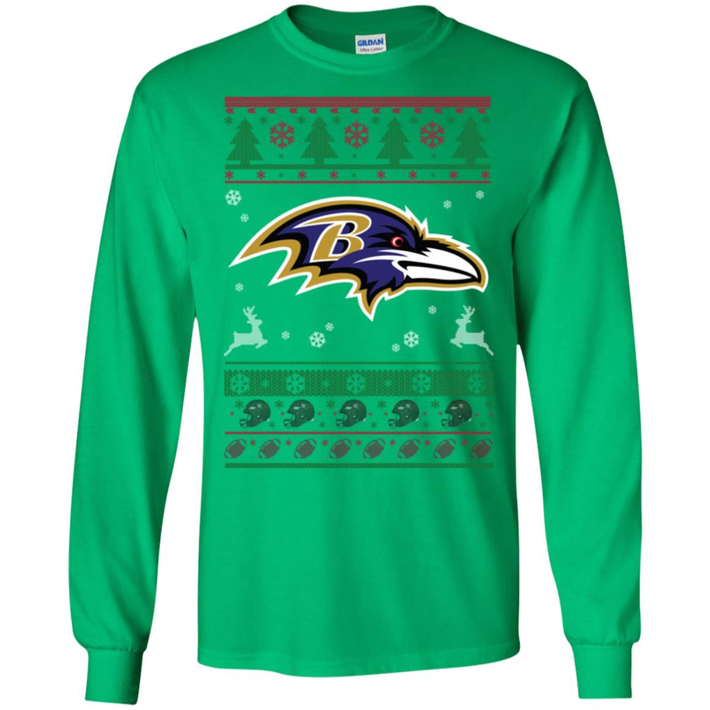 Baltimore Ravens Logo Football Teams Ugly Christmas Sweater Men Long SLeeve Shirt