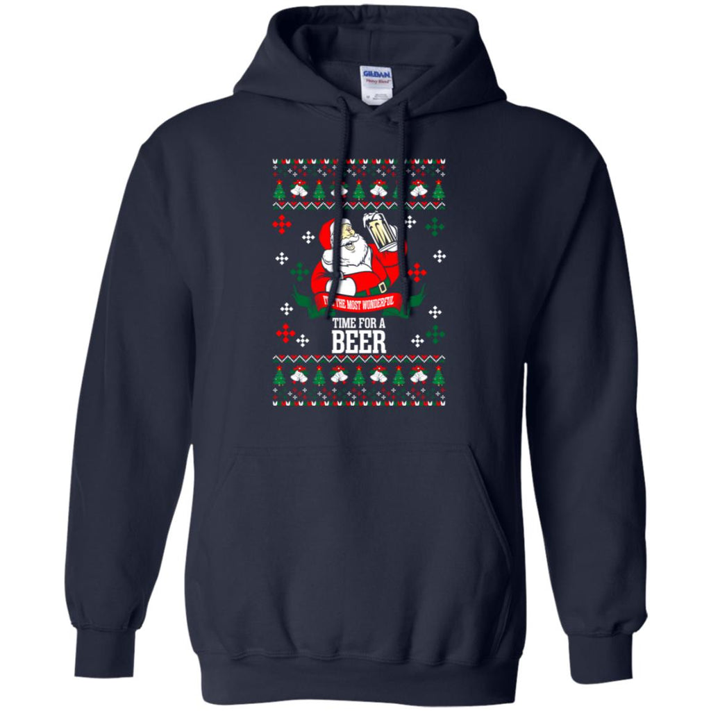 It's The Most Wonderful Time For A Beer Ugly Christmas Men Pullover Hoodie