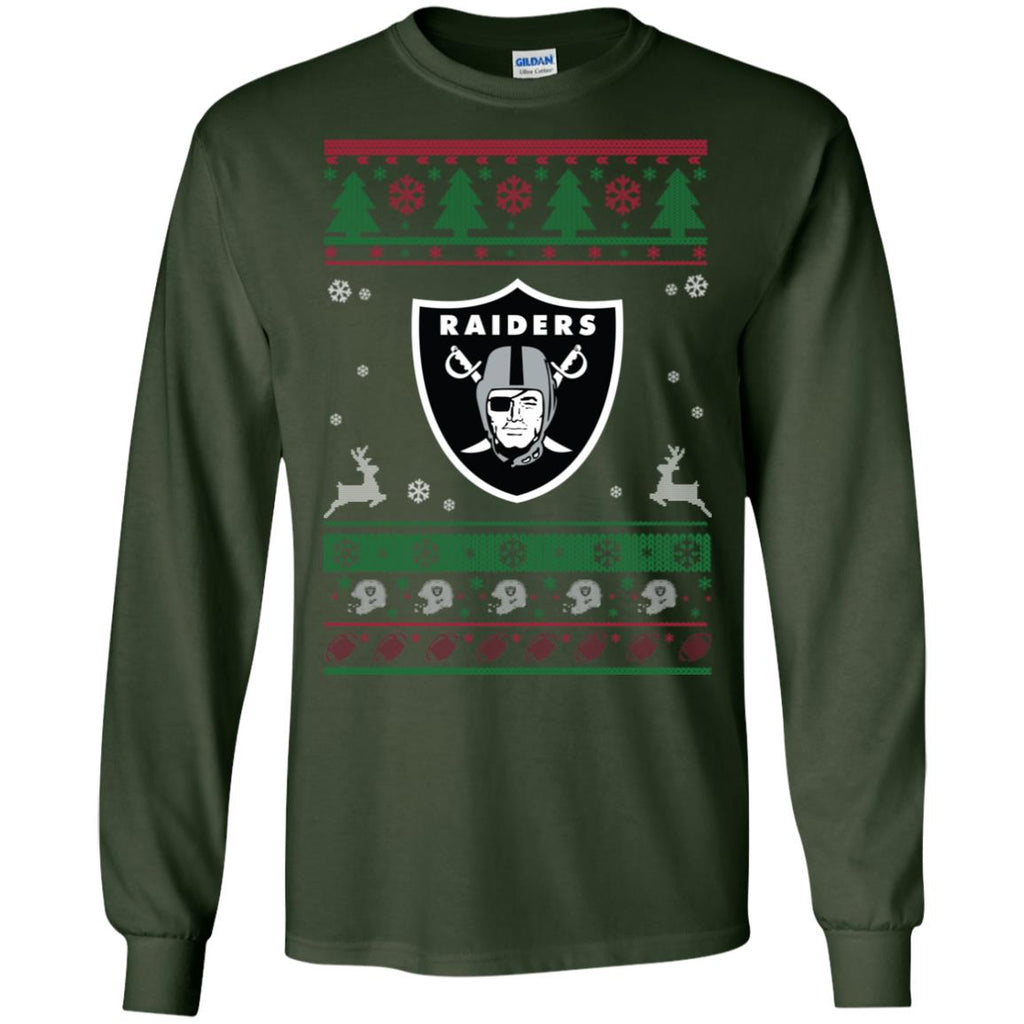 Oakland Raiders Logo Football Teams Ugly Christmas Sweater Men Long SLeeve Shirt