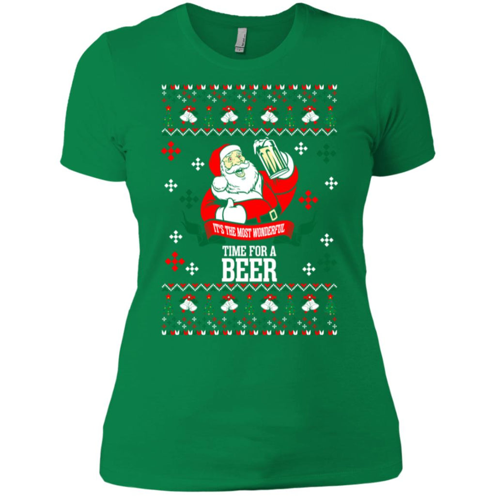 It's The Most Wonderful Time For A Beer Ugly Christmas Women T-Shirt