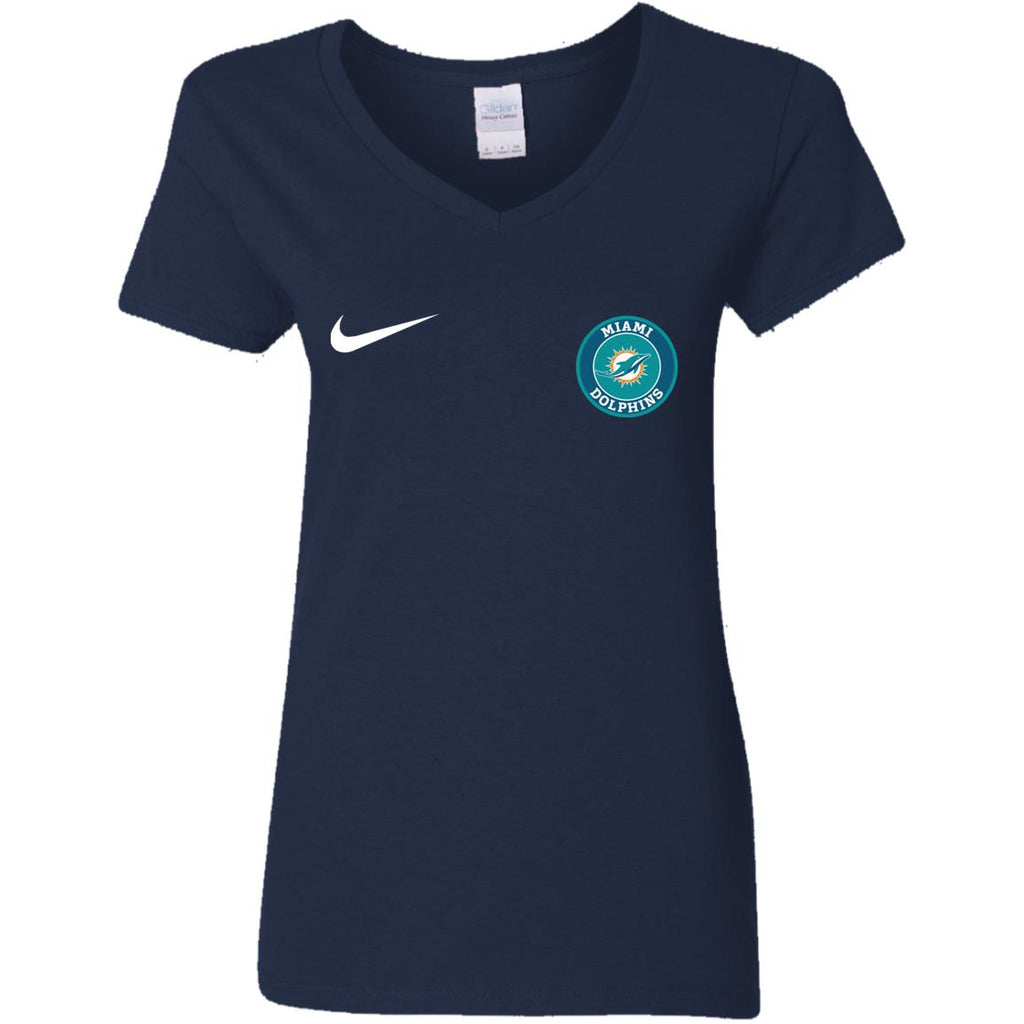 Nike Miami Dolphins Nfl Football Women V-Neck T-Shirt