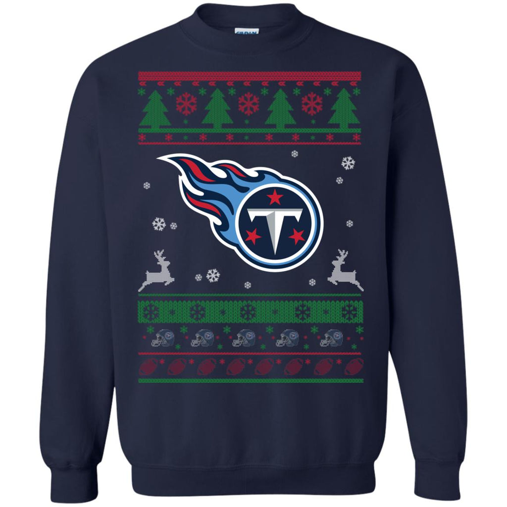 Tennessee Titans Logo Football Teams Ugly Christmas Sweater Unisex Crewneck Pullover Sweatshirt