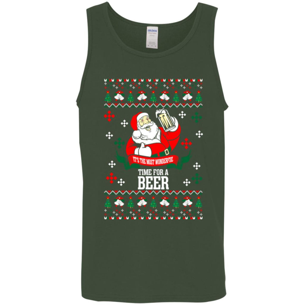 It's The Most Wonderful Time For A Beer Ugly Christmas Men Tank Top
