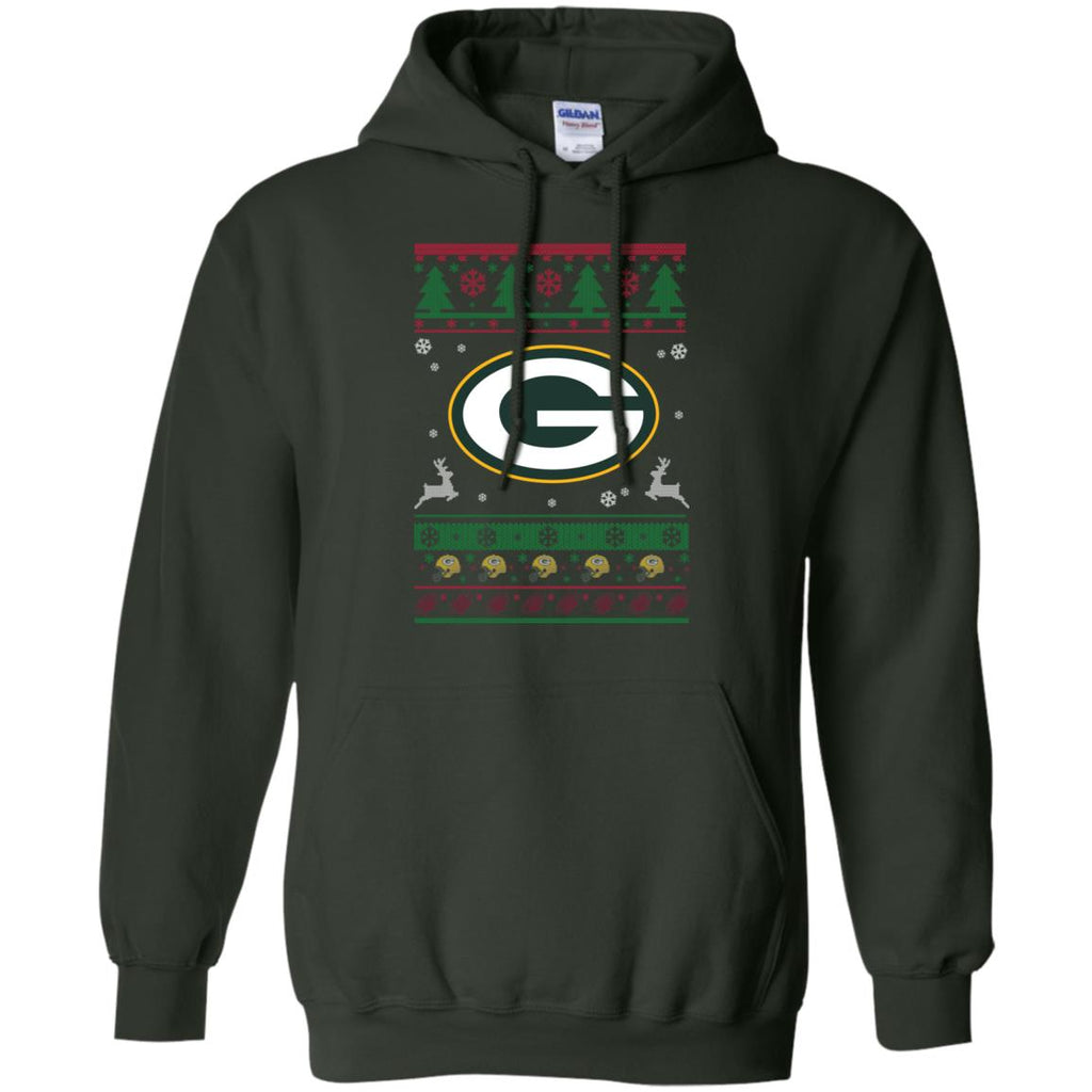Green Bay Packers Logo Football Teams Ugly Christmas Sweater Men Pullover Hoodie