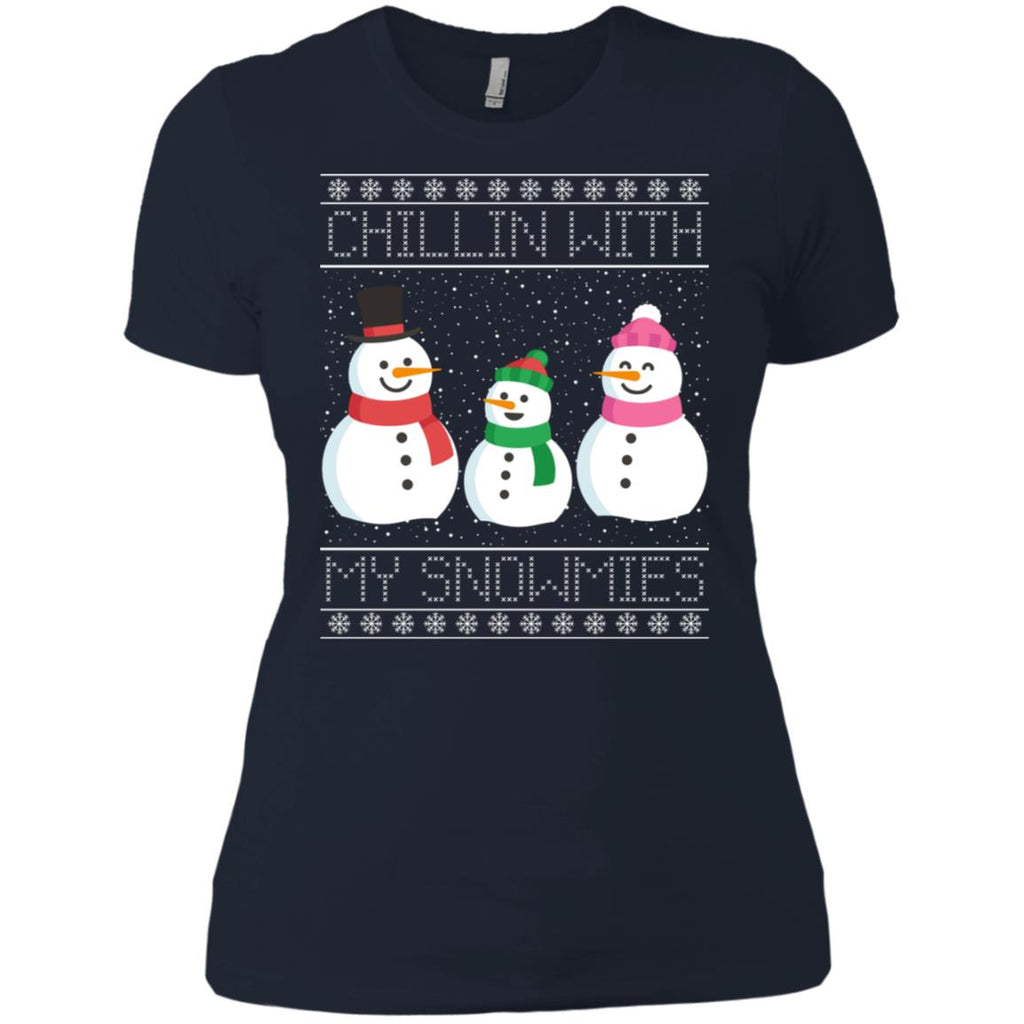 Chillin With My Snowmies Snowman Christmas Women T-Shirt