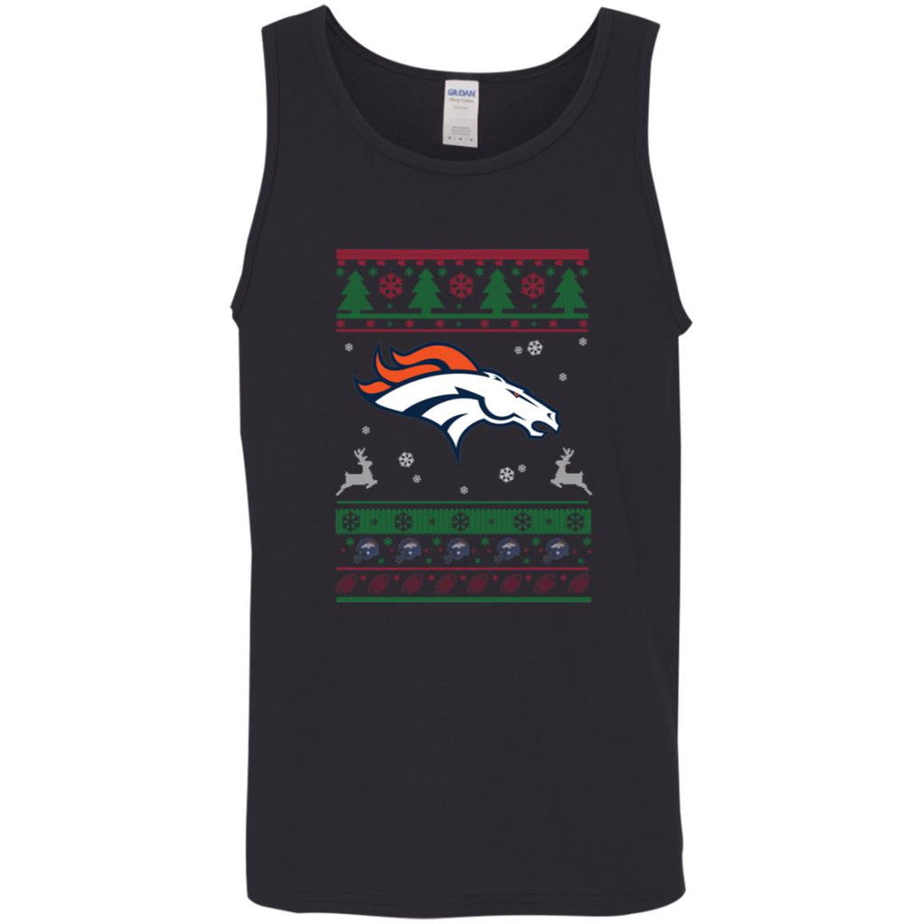 Denver Broncos Logo Football Teams Ugly Christmas Sweater Men Tank Top