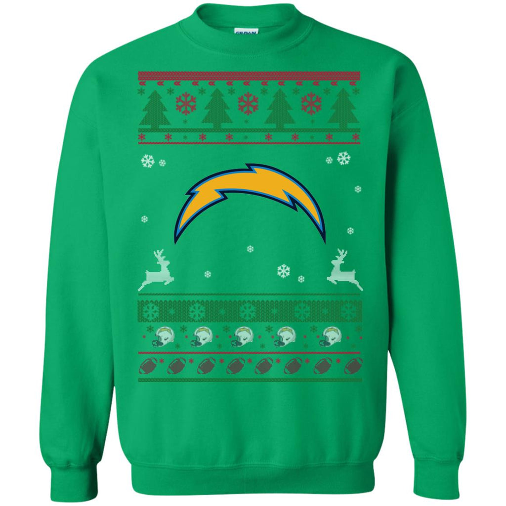 Los Angeles Chargers Logo Football Teams Ugly Christmas Sweater Unisex Crewneck Pullover Sweatshirt