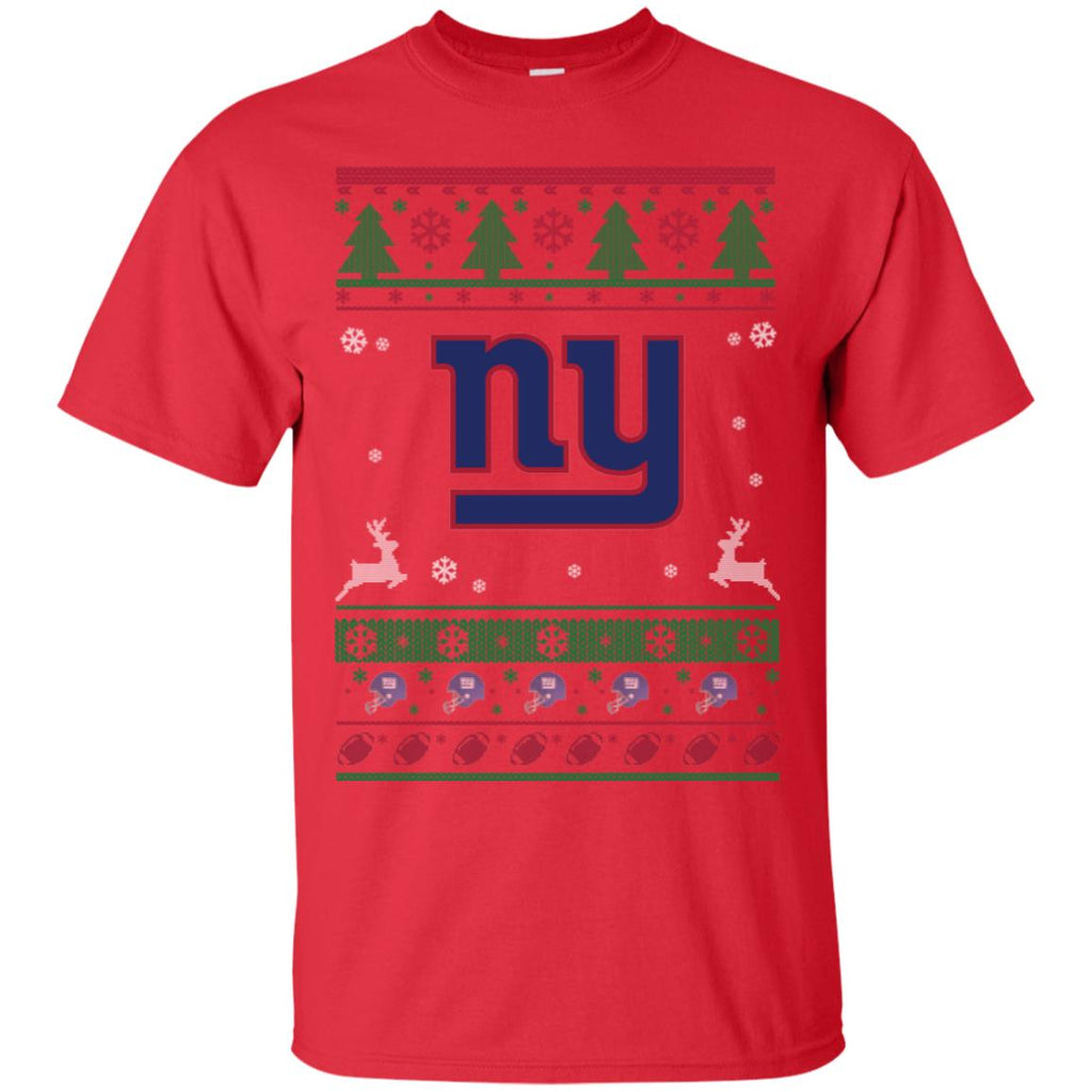 New York Giants Logo Football Teams Ugly Christmas Sweater Men T-Shirt