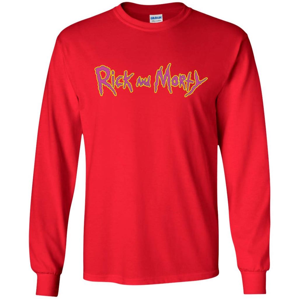 Rick And Morty Title Typography Shirt Men Long SLeeve Shirt