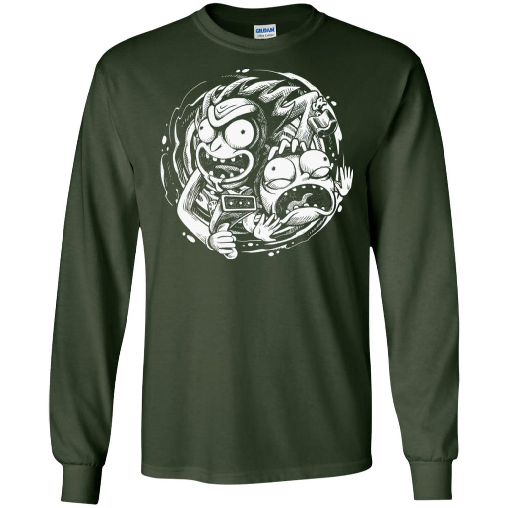 Rick And Morty Time Warp Travels Men Long SLeeve Shirt