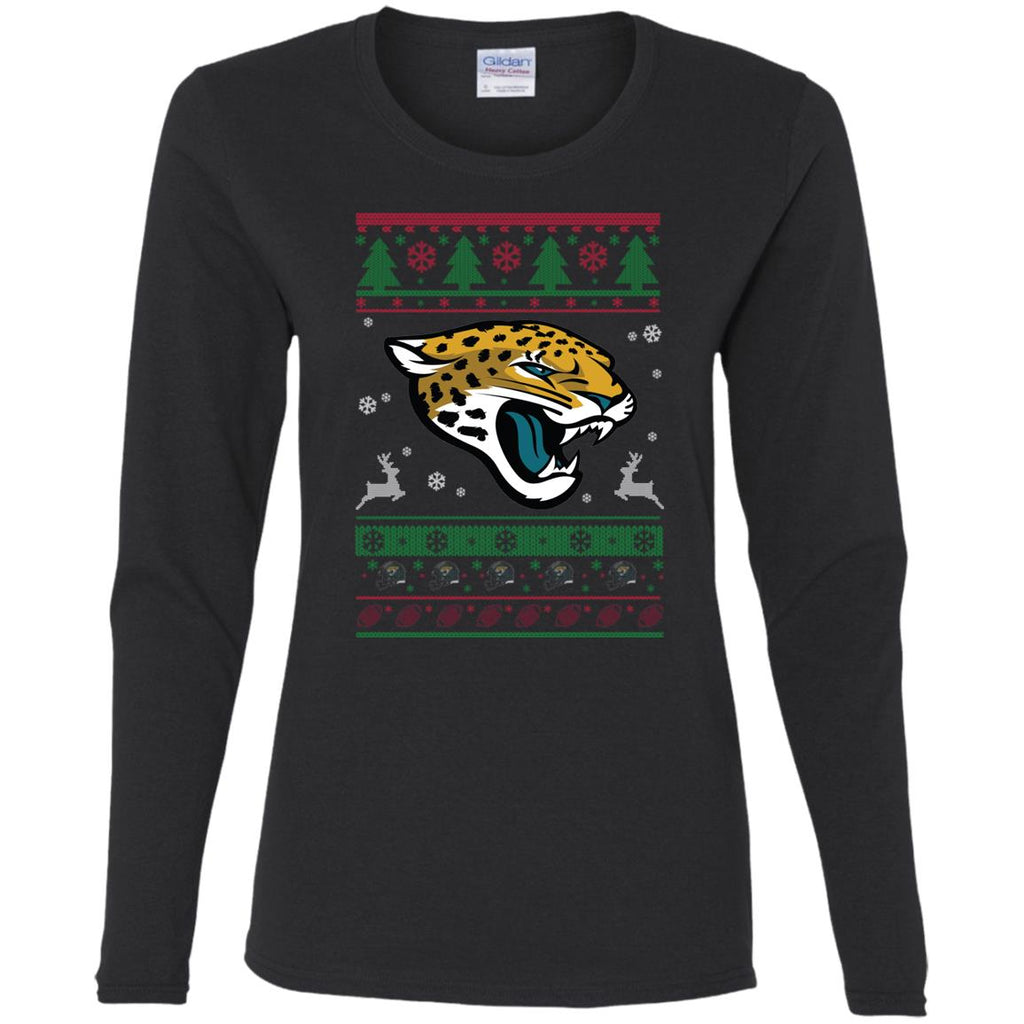 Jacksonville Jaguars Logo Football Teams Ugly Christmas Sweater Women Long Sleeve Shirt