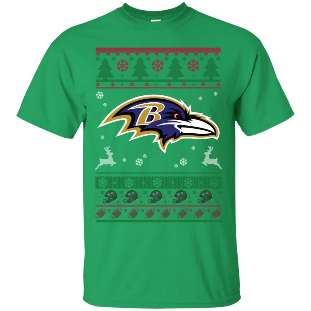 Baltimore Ravens Logo Football Teams Ugly Christmas Sweater Men T-Shirt