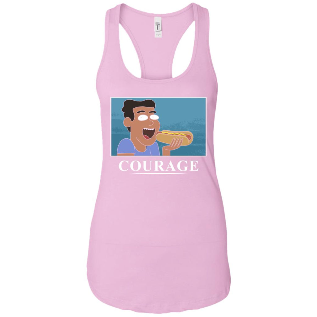 Rick And Morty Courage Is Eating A Hot Dog Women Tank