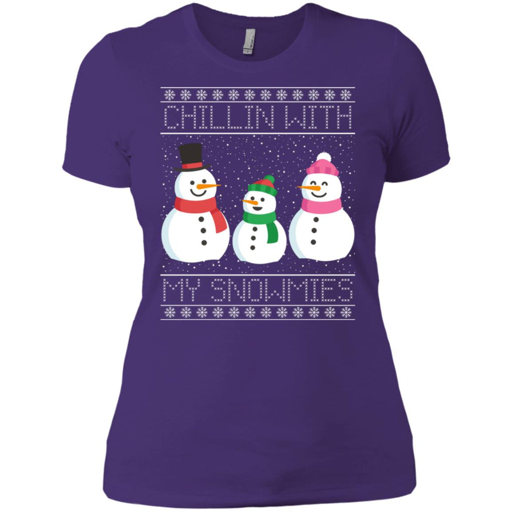 Chillin With My Snowmies Snowman Christmas Women T-Shirt