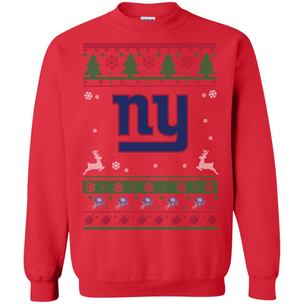 New York Giants Logo Football Teams Ugly Christmas Sweater Unisex Crewneck Pullover Sweatshirt