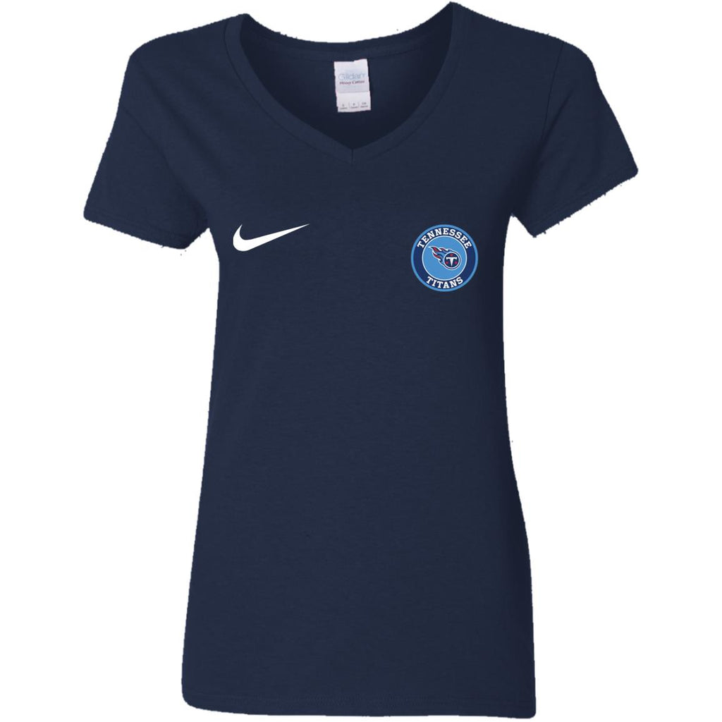 Nike Tennessee Titans Nfl Football Women V-Neck T-Shirt