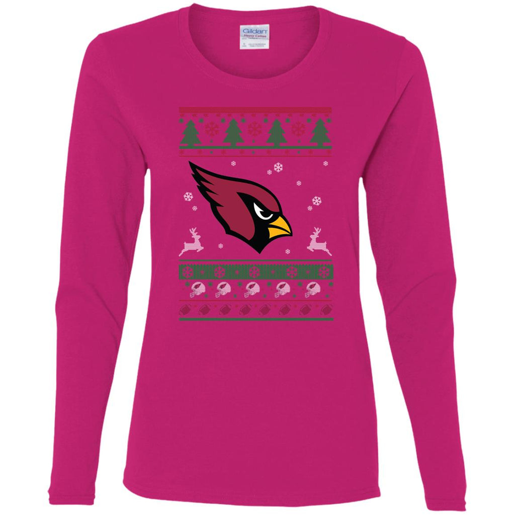 Arizona Cardinals Logo Football Teams Ugly Christmas Sweater Women Long Sleeve Shirt