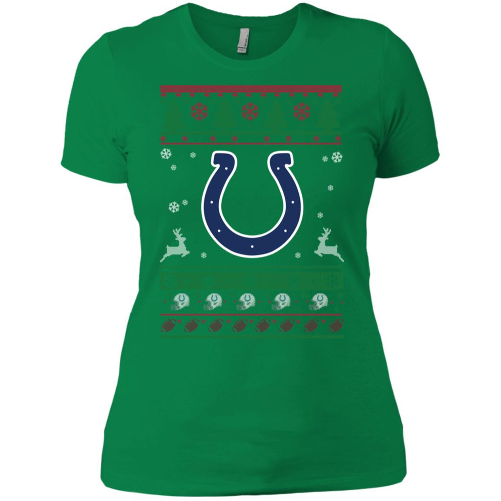 Indianapolis Colts Logo Football Teams Ugly Christmas Sweater Women T-Shirt