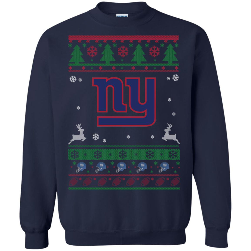 New York Giants Logo Football Teams Ugly Christmas Sweater Unisex Crewneck Pullover Sweatshirt