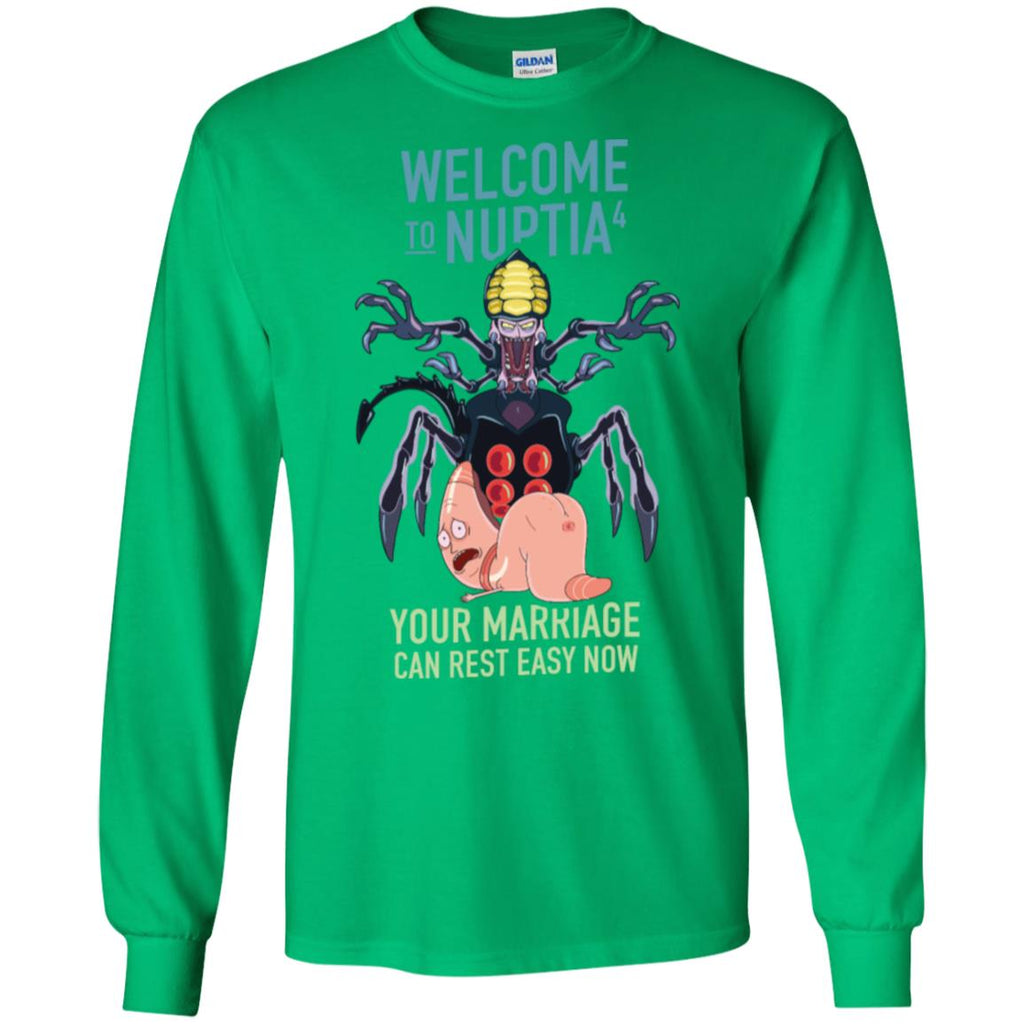 Rick And Morty Welcome To Nuptia Men Long SLeeve Shirt