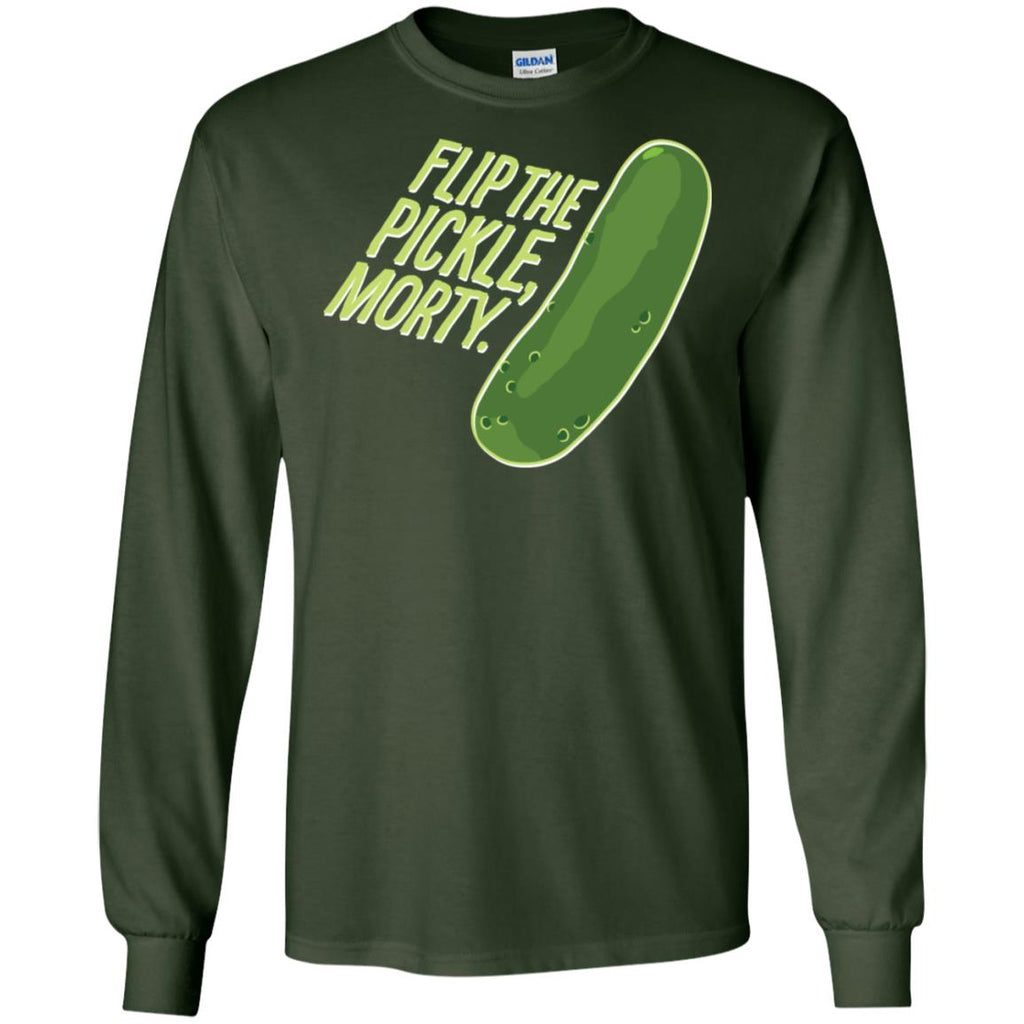 Rick And Morty Flip The Pickle Quote Men Long SLeeve Shirt