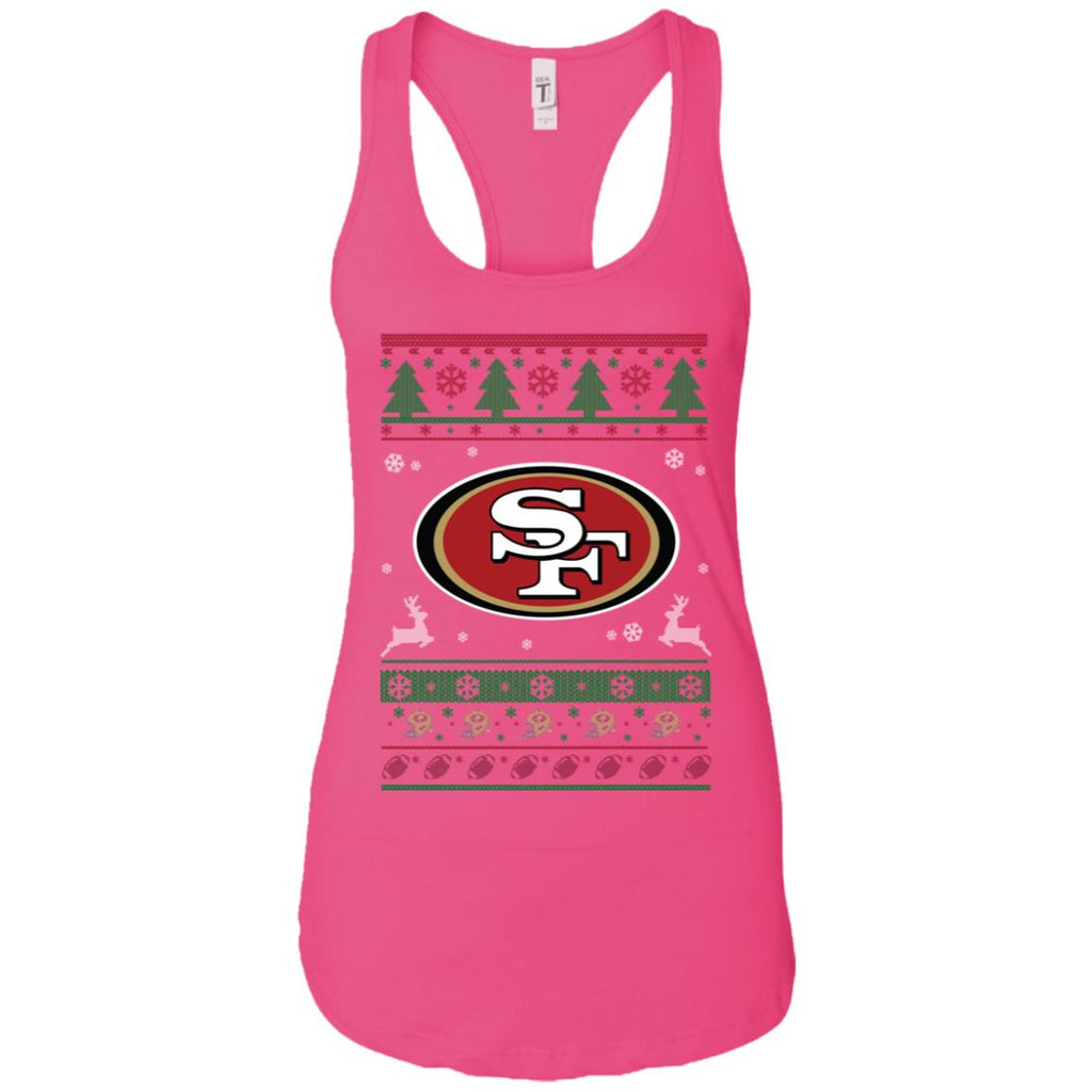 San Francisco 49ers Logo Football Teams Ugly Christmas Sweater Women Tank
