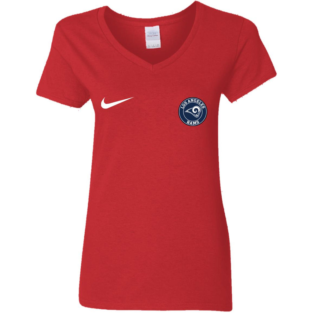 Nike Los Angeles Rams Nfl Football Women V-Neck T-Shirt