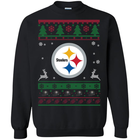 Pittsburgh Steelers Logo Football Teams Ugly Christmas Sweater Unisex Crewneck Pullover Sweatshirt
