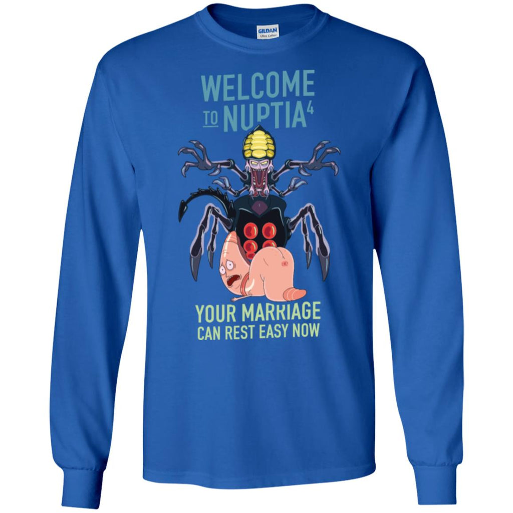 Rick And Morty Welcome To Nuptia Men Long SLeeve Shirt