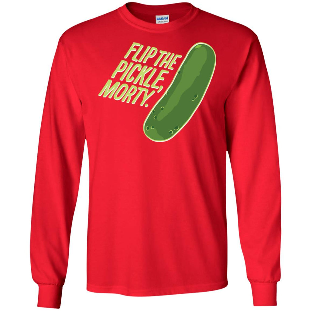 Rick And Morty Flip The Pickle Quote Men Long SLeeve Shirt