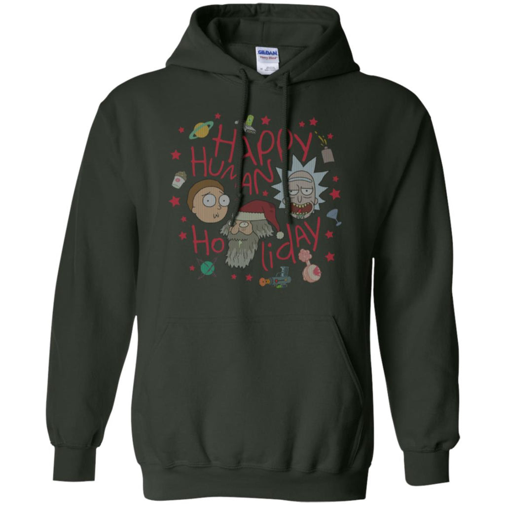 Rick And Morty Happy Human Holiday Jumper Men Pullover Hoodie