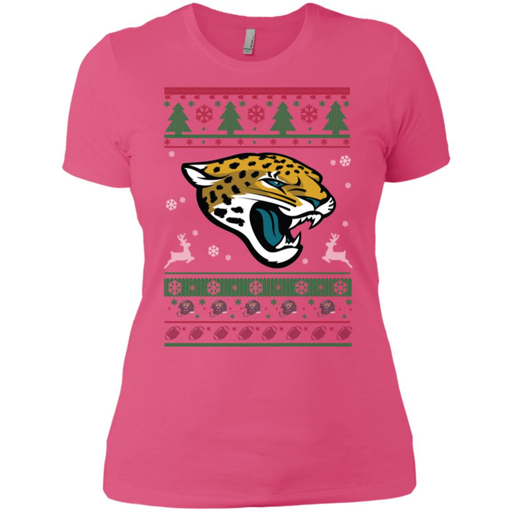 Jacksonville Jaguars Logo Football Teams Ugly Christmas Sweater Women T-Shirt