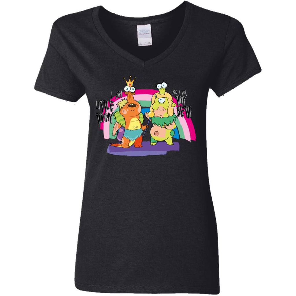 Rick And Morty Little Tommy And Tiny Beth Women V-Neck T-Shirt