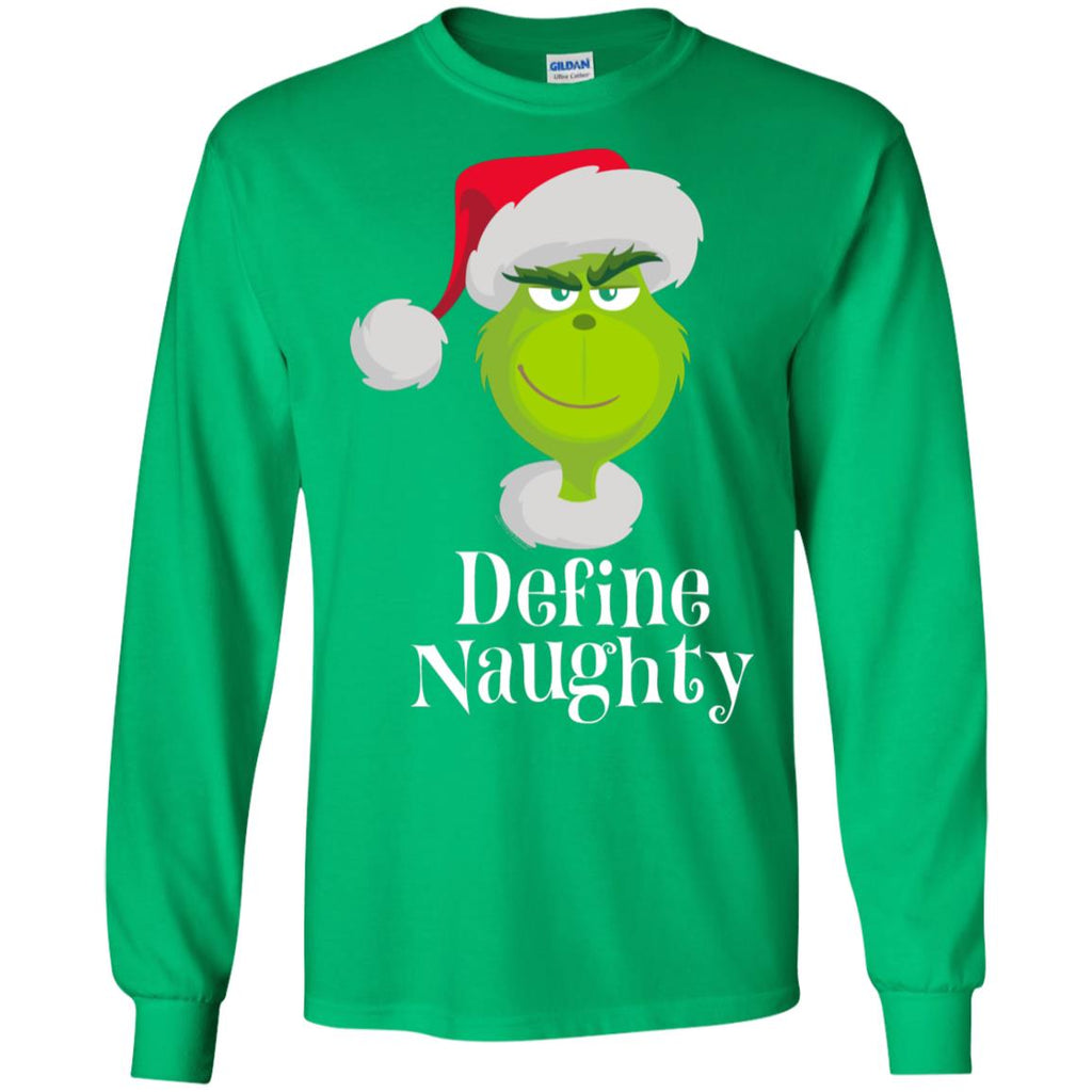 Dr. Seuss The Grinch Naughty Grinch Christmas Men Long SLeeve Shirt
