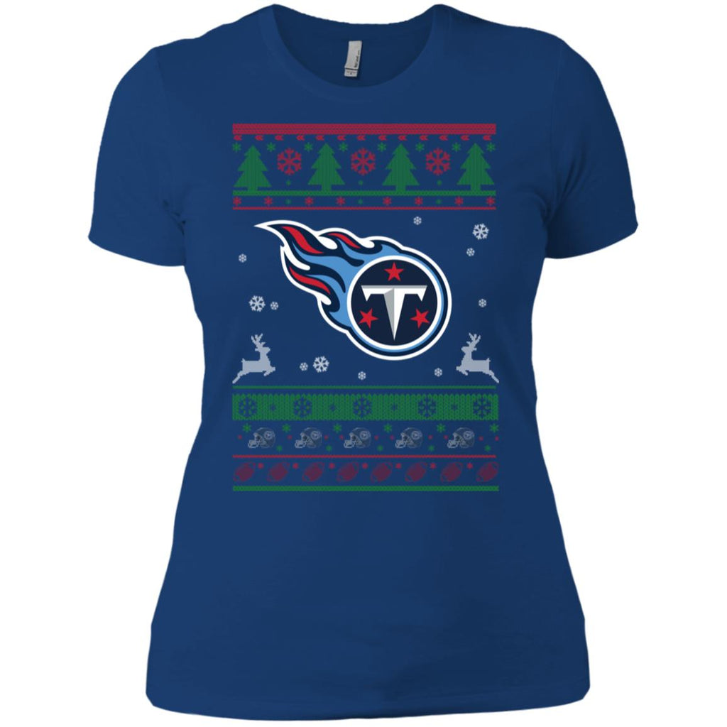 Tennessee Titans Logo Football Teams Ugly Christmas Sweater Women T-Shirt