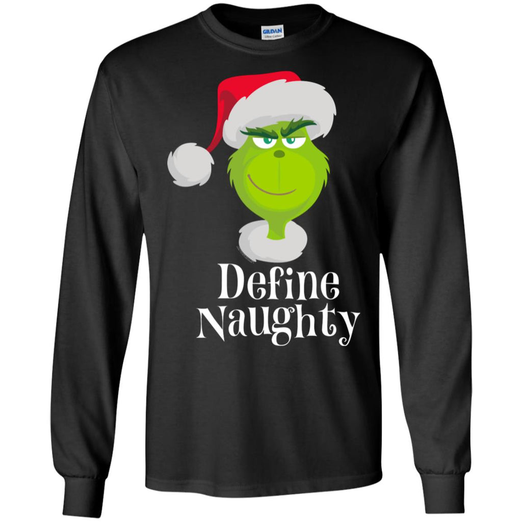Dr. Seuss The Grinch Naughty Grinch Christmas Men Long SLeeve Shirt