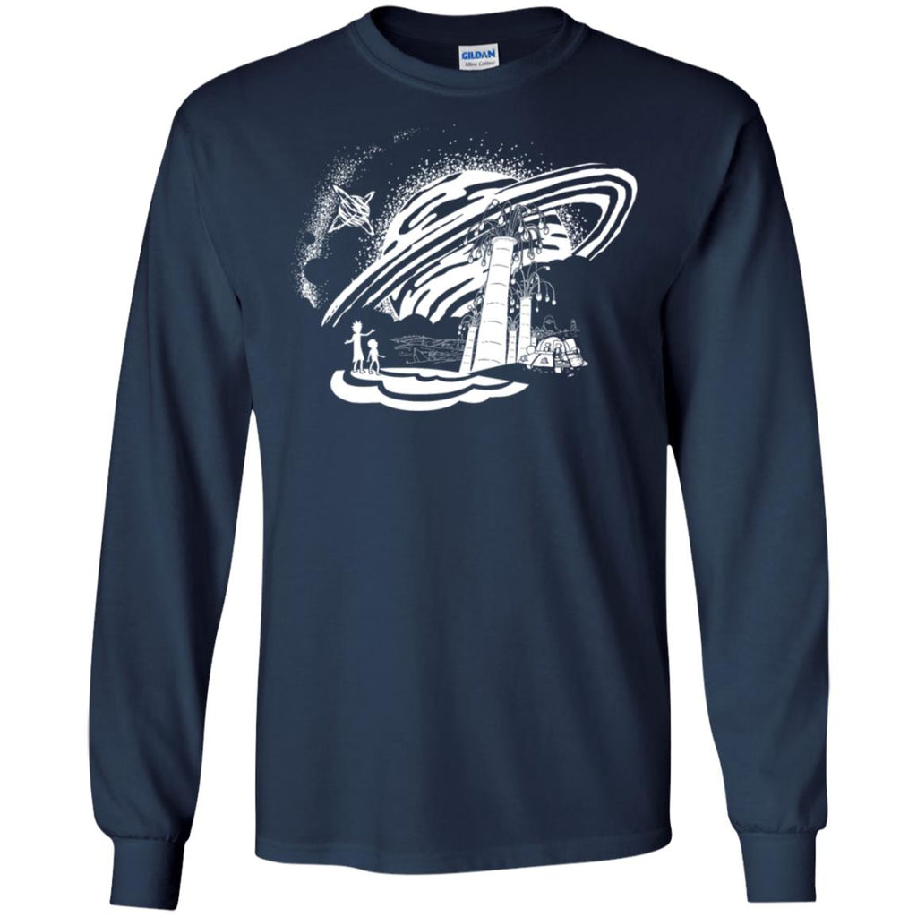 Rick And Morty Dimension 35-c Black And White Men Long SLeeve Shirt