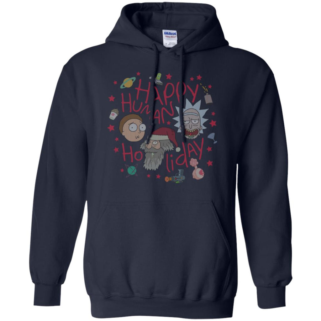 Rick And Morty Happy Human Holiday Jumper Men Pullover Hoodie