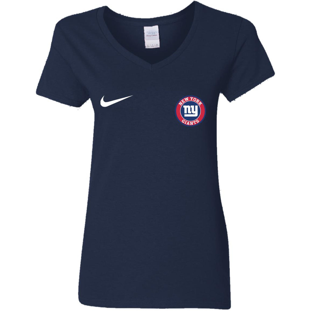 Nike New York Giants Nfl Football Women V-Neck T-Shirt