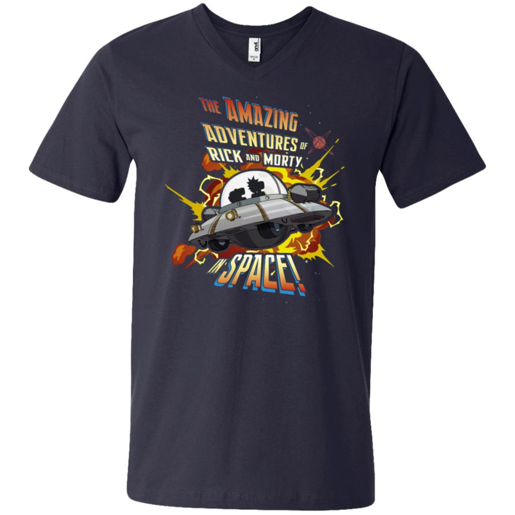 Rick And Morty Amazing Adventures In Space Men V-Neck T-Shirt