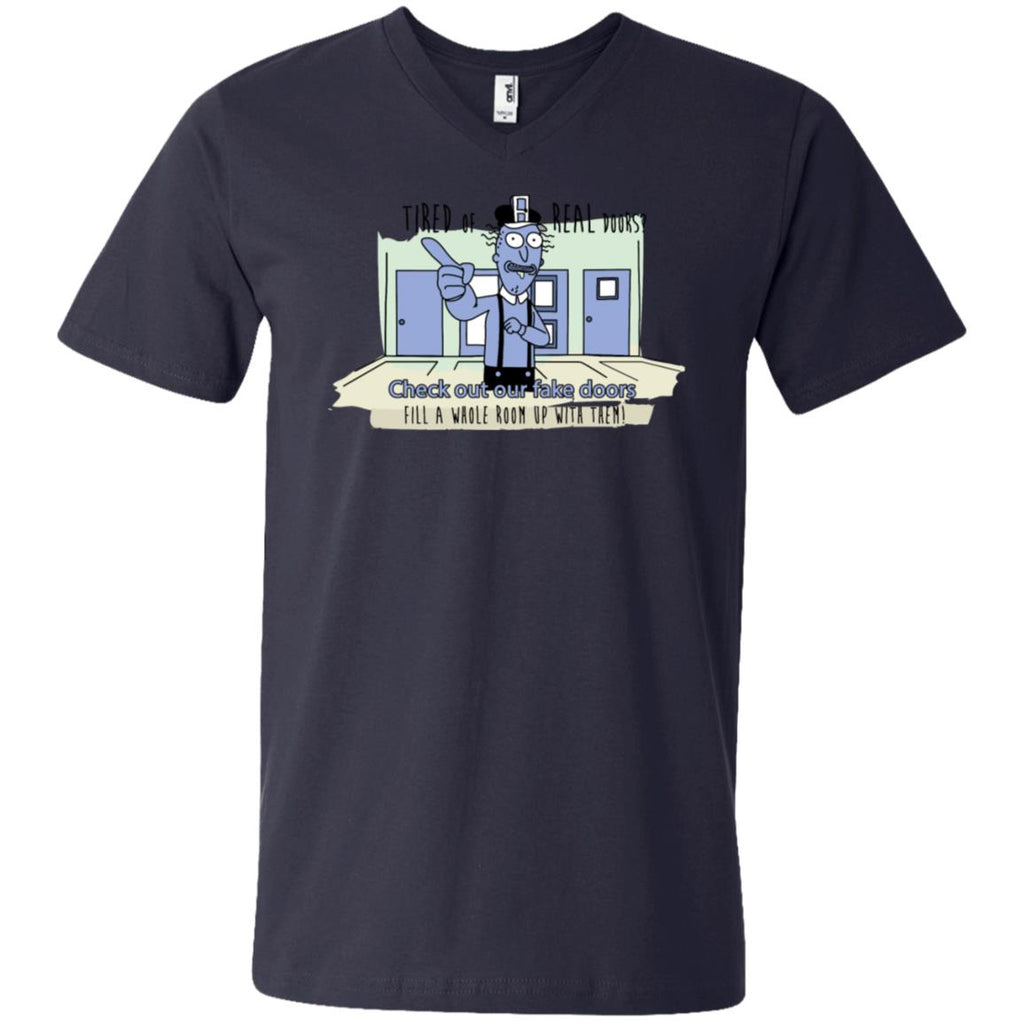 Rick And Morty - Fake Doors Room Men V-Neck T-Shirt