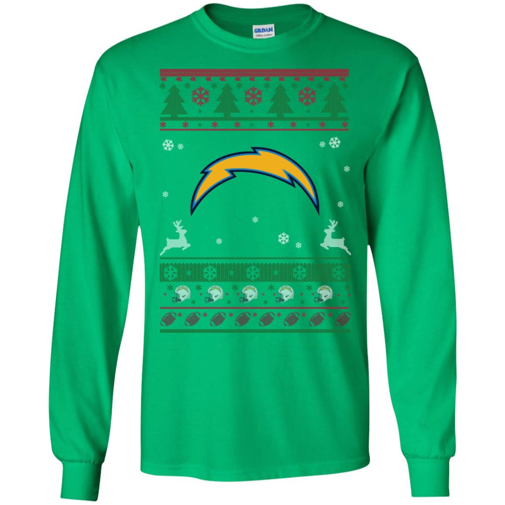Los Angeles Chargers Logo Football Teams Ugly Christmas Sweater Men Long SLeeve Shirt
