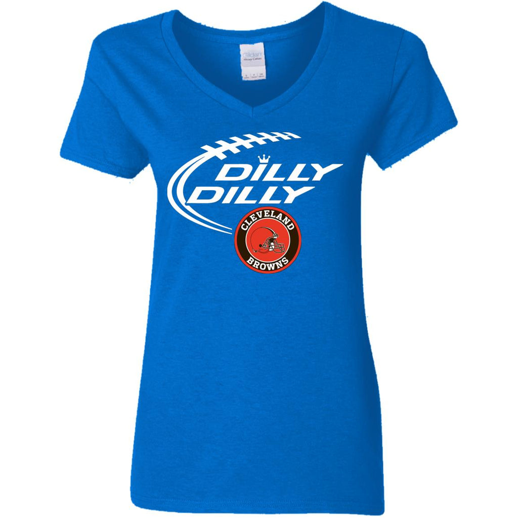 Dilly Dilly Cleverlan Browns Nfl Football Women V-Neck T-Shirt