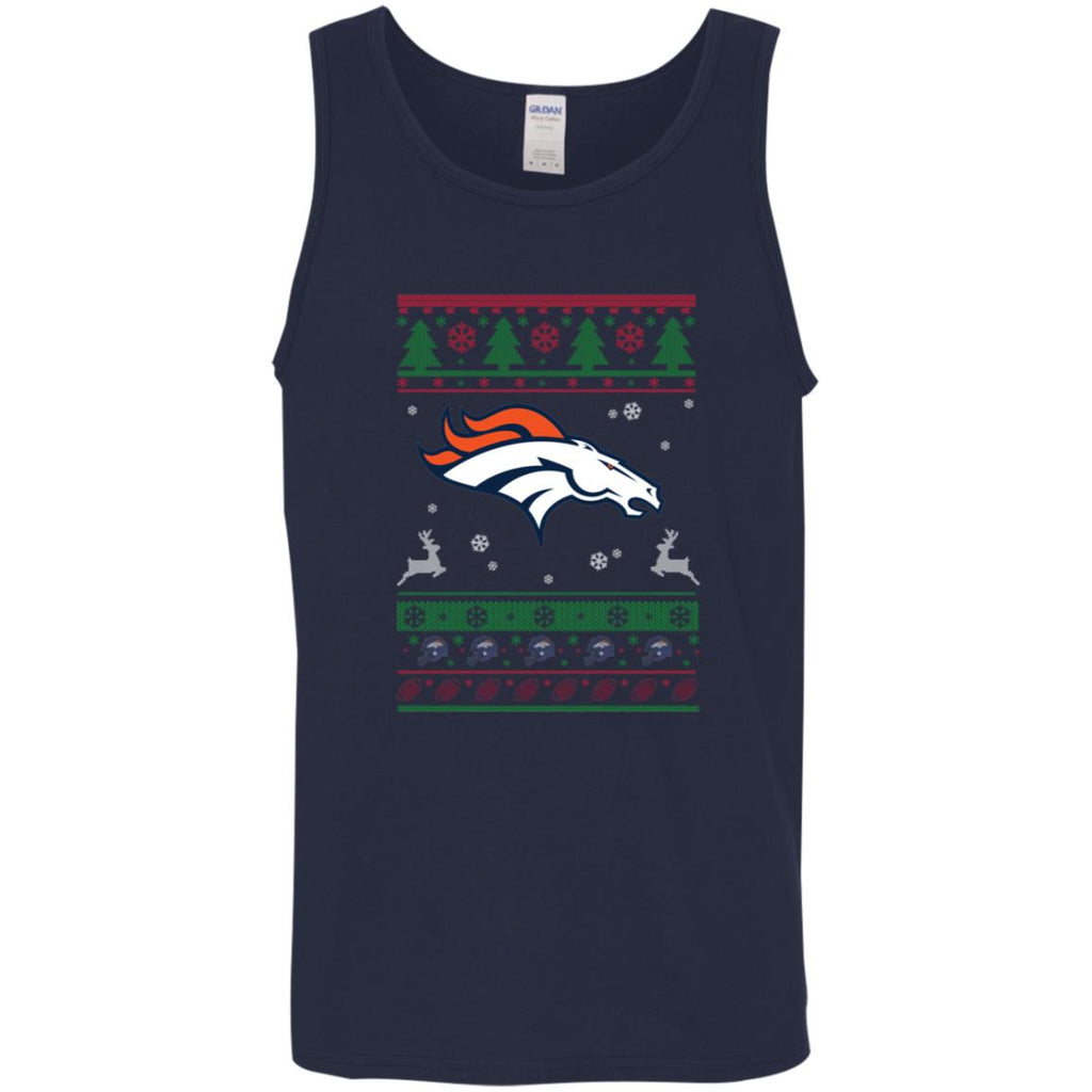 Denver Broncos Logo Football Teams Ugly Christmas Sweater Men Tank Top