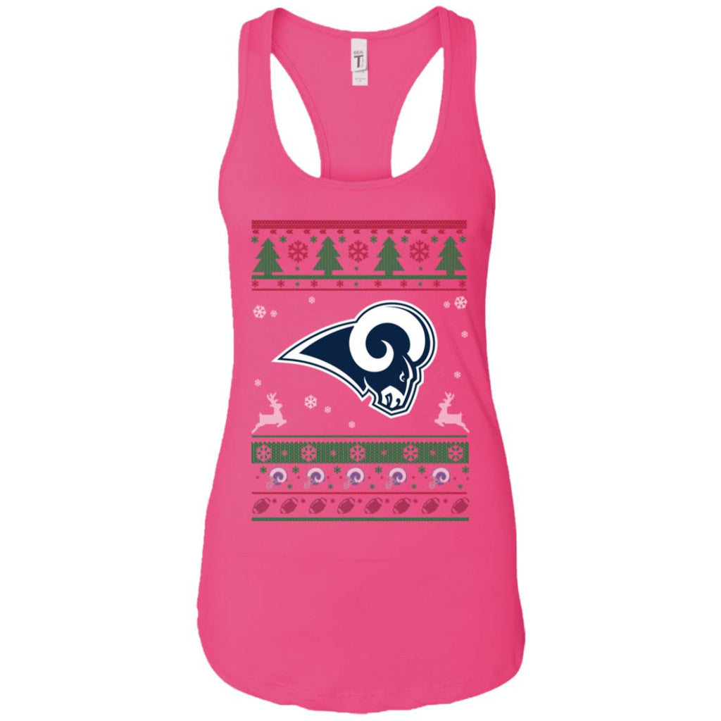 Los Angeles Rams Logo Football Teams Ugly Christmas Sweater Women Tank