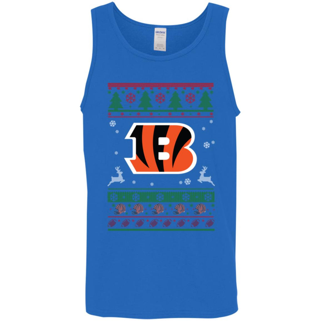 Cincinnati Bengals Logo Football Teams Ugly Christmas Sweater Men Tank Top