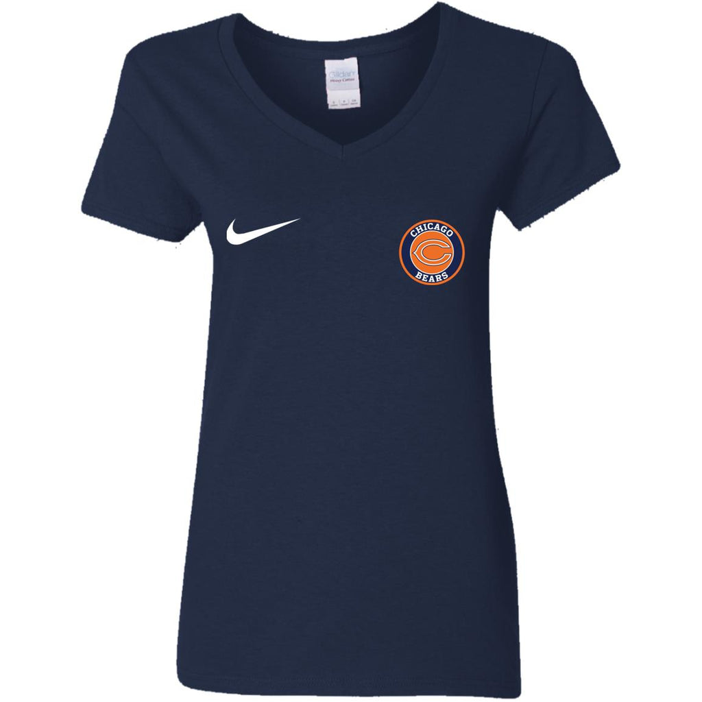 Nike Chicago Bears Nfl Football Women V-Neck T-Shirt