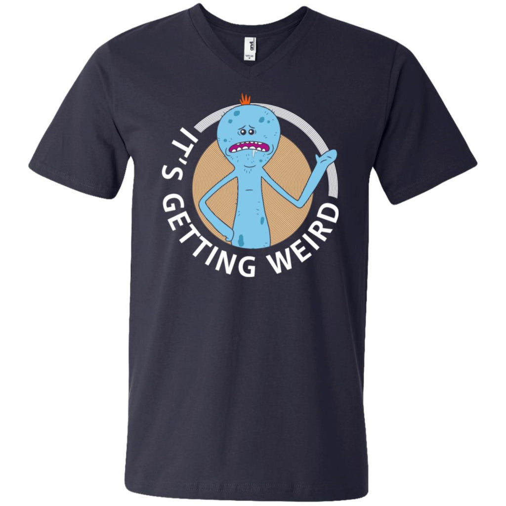 Rick And Morty Mr Meeseeks It's Getting Weird Men V-Neck T-Shirt
