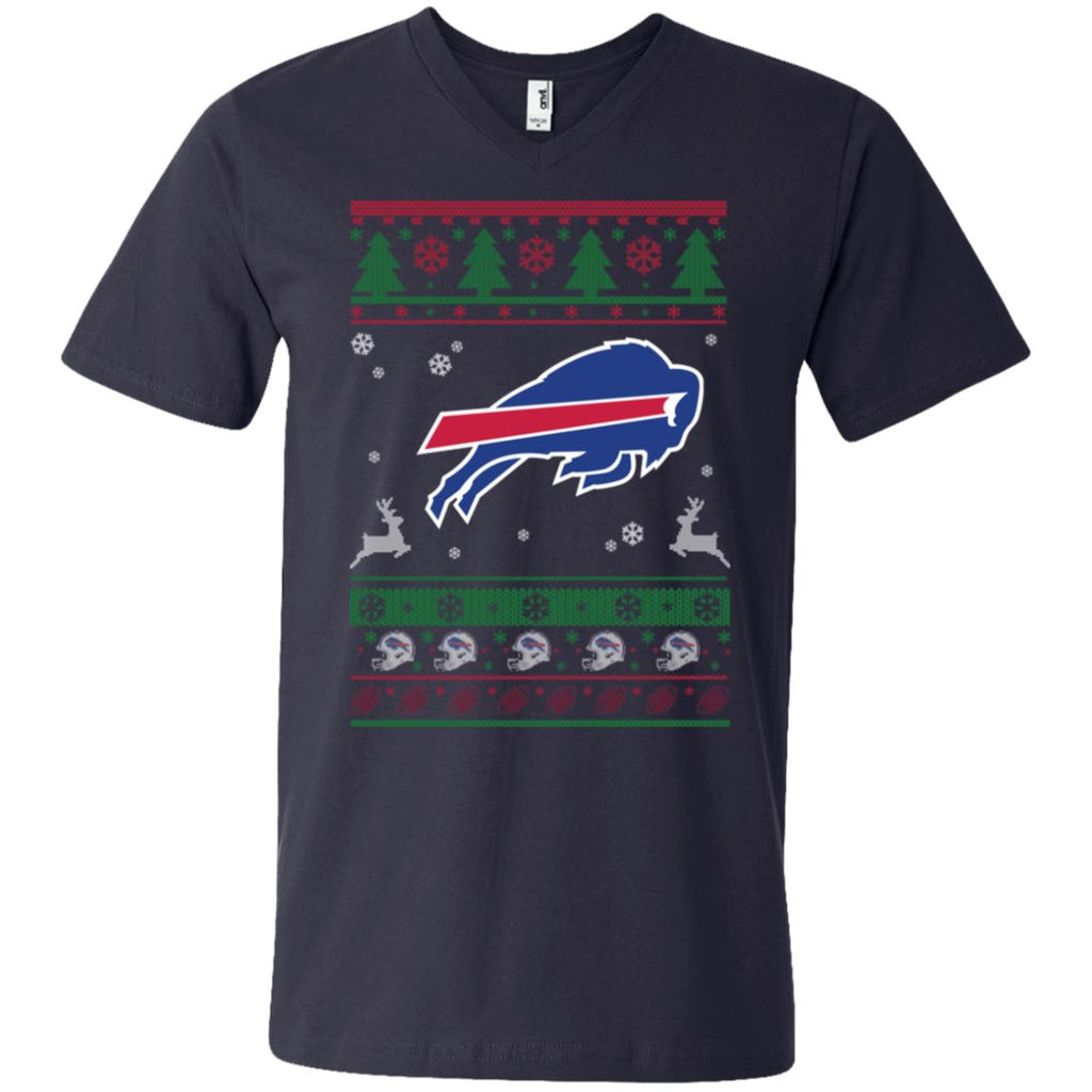 Buffalo Bills Logo Football Teams Ugly Christmas Sweater Men V-Neck T-Shirt
